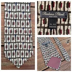 Barbara Blank NY Vintage Silk Tie | 60s Mod Abstract Retro Mid Century Handmade
